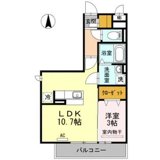 ウィル豊栄【1階】の間取り