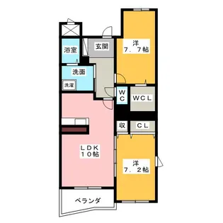 エレガンス奥内殿【1階】の間取り