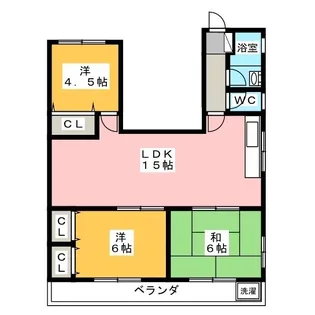 シャトーカネヨ江原【1階】の間取り