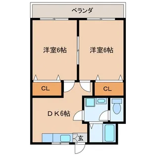 岡崎ハイツIII【2階】の間取り