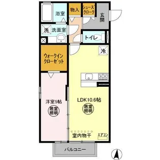 茨城県那珂市菅谷【アパート】の間取り