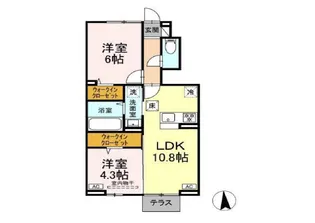 リベール鳴神【1階】の間取り