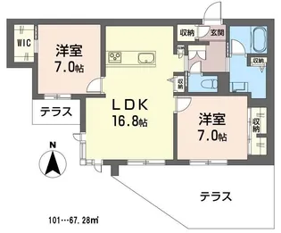 メゾン フォレスト 芝【1階】の間取り