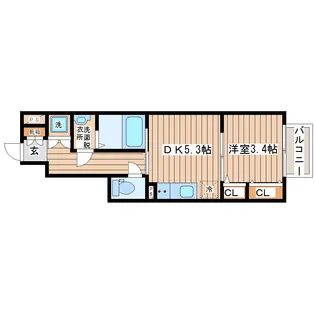 宮城県仙台市太白区八本松1【アパート】の間取り