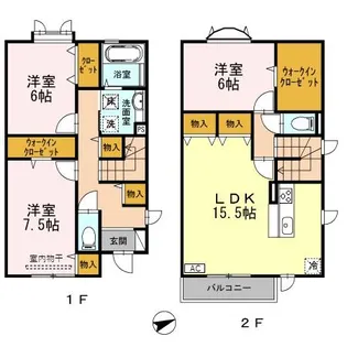 富山県富山市小杉【一戸建】の間取り