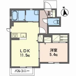 フラット城南【1階】の間取り