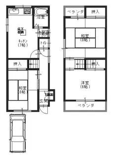 大阪府寝屋川市国松町【一戸建】の間取り