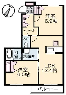 メゾンレディバード C棟【1階】の間取り