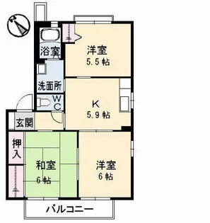 シャーメゾンハーモニー A棟【2階】の間取り