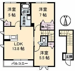 コンフォールII C棟【2階】の間取り