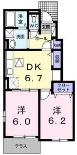 2DKの間取り画像