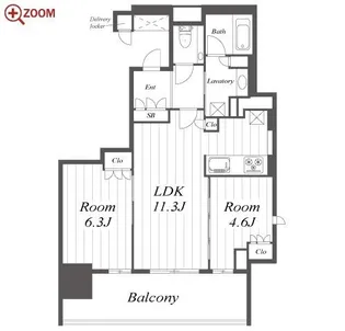 ザ・パークハウス名古屋伏見【14階】の間取り