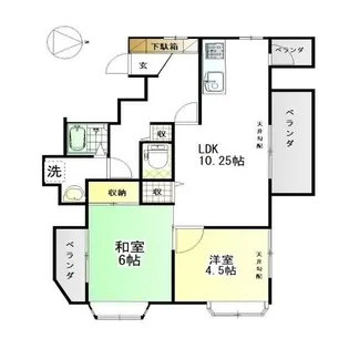 セザール多摩川【4階】の間取り