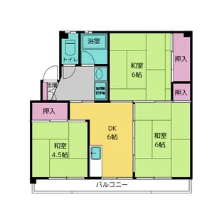 ビレッジハウス田原 1号棟【3階】の間取り