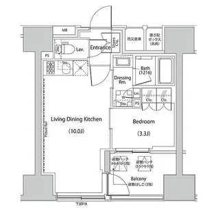 ザ・パークハビオ人形町レジデンス【6階】の間取り