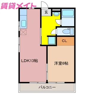 ホワイトハイツ【2階】の間取り