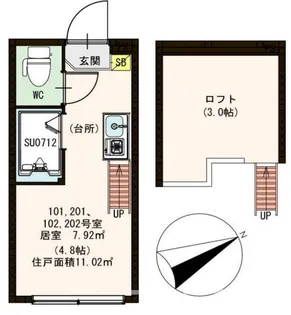 ハーモニーテラス練馬【1階】の間取り