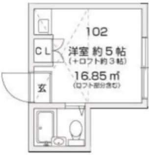 梶ヶ谷スチューデントパレスB【1階】の間取り