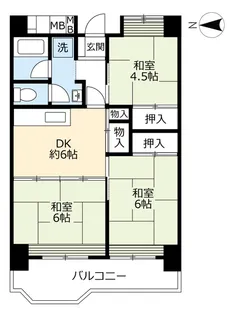 UR大幸東【5階】の間取り
