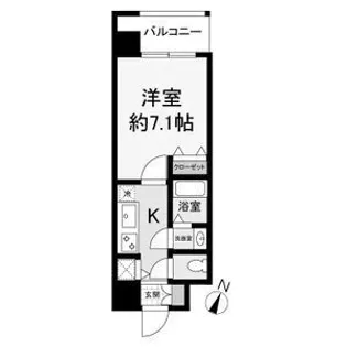 KDXレジデンス三宮【2階】の間取り