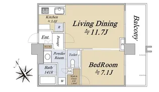 シティタワー新宿【12階】の間取り