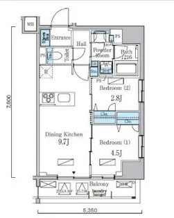 リビオメゾン日本橋浜町公園【9階】の間取り