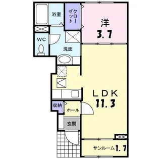 プルミエA【1階】の間取り