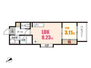 YELLSTAGE長束EAST【3階】の間取り
