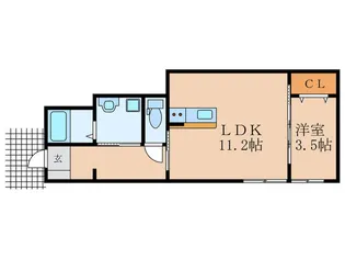 (仮)行橋アパート B棟【1階】の間取り