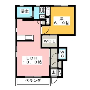 サニーエイトB【1階】の間取り