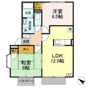グリューネ二木【2階】の間取り