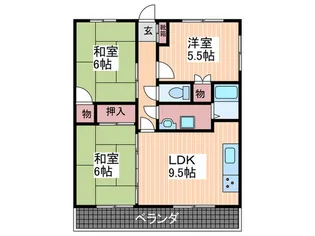 キャッスルハイムたちばな【3階】の間取り