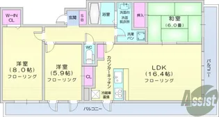 レジディアタワー仙台【10階】の間取り