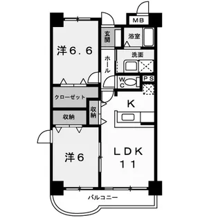 城南マンション【1階】の間取り