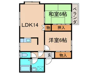 ハイツISAZAII【1階】の間取り
