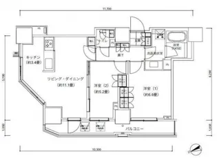 パークキューブ愛宕山タワー【20階】の間取り