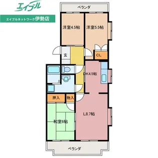 マンションカルミア【2階】の間取り