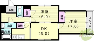 カミーリア神戸西【2階】の間取り