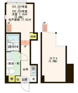 ハーモニーテラス堀船【2階】の間取り