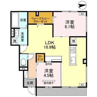シエル・コート【1階】の間取り