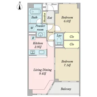 プラザ上大岡【3階】の間取り