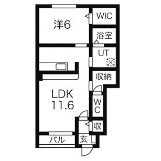 サニーフラットK【1階】の間取り