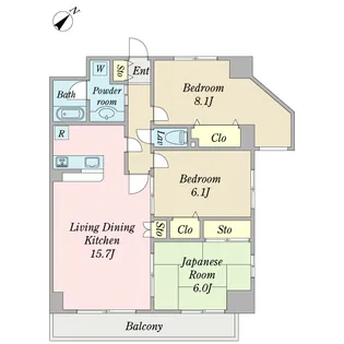 アーバンコート弘田【6階】の間取り