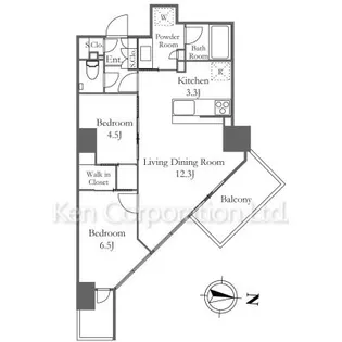 プライムパークス品川シーサイド ザ・タワー【3階】の間取り