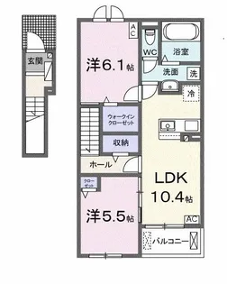 ル シエルB【2階】の間取り