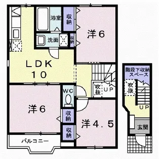 クレストール亀山【2階】の間取り