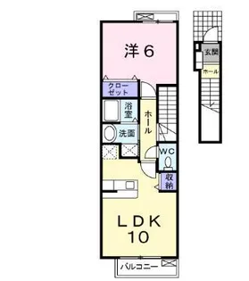 カーサ・セレーノA【2階】の間取り