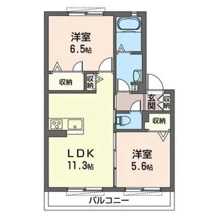 エステート泉B【1階】の間取り