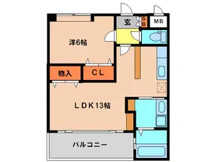 ピュアホワイト大野城【4階】の間取り