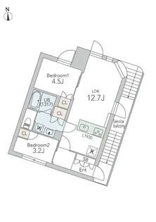 GranDuo大森山王2【3階】の間取り